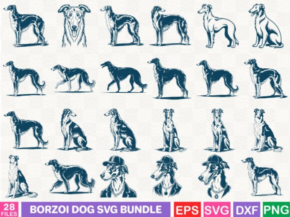 Borzoi Dog SVG Bundle