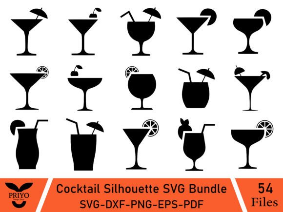 Cocktail Silhouette SVG Bundle