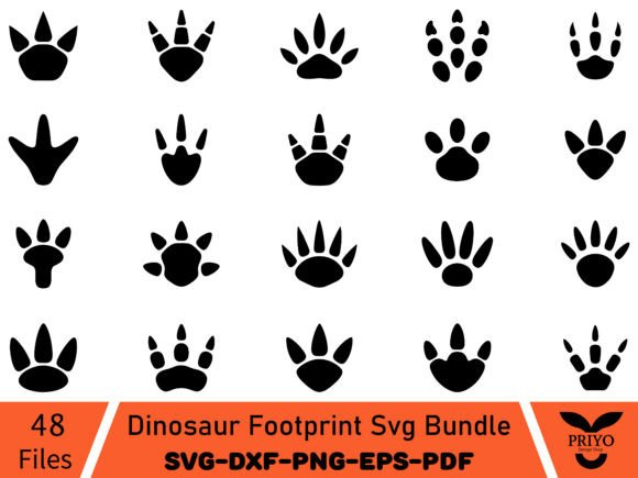 Dinosaur Footprint SVG Bundle