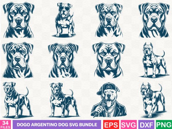 Dogo Argentino Dog SVG Bundle