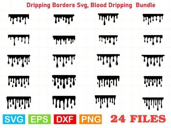 Dripping Borders SVG, Blood Dripping SVG