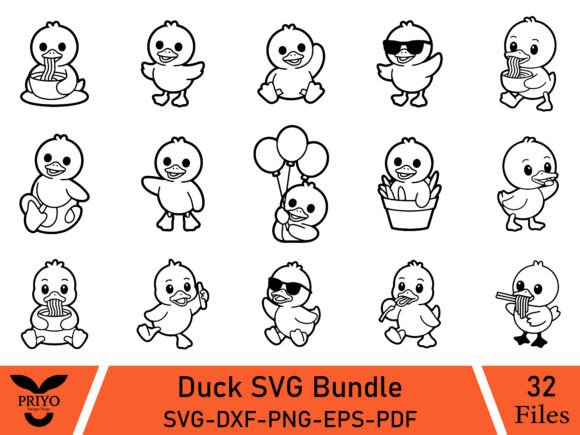 Duck SVG Bundle, Cute Baby Duck Svg