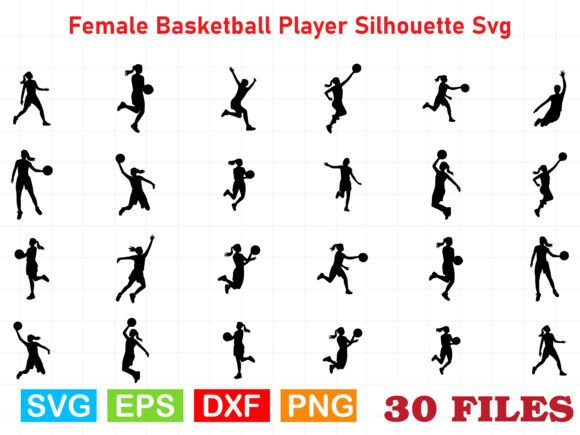 Female Basketball Player Silhouette SVG