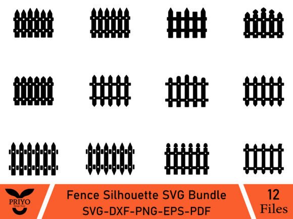 Fence Silhouette SVG Bundle