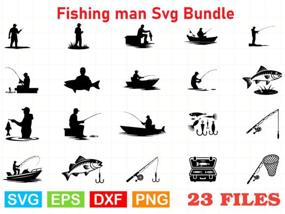 Fishing SVG Bundle: Fishing Man SVG