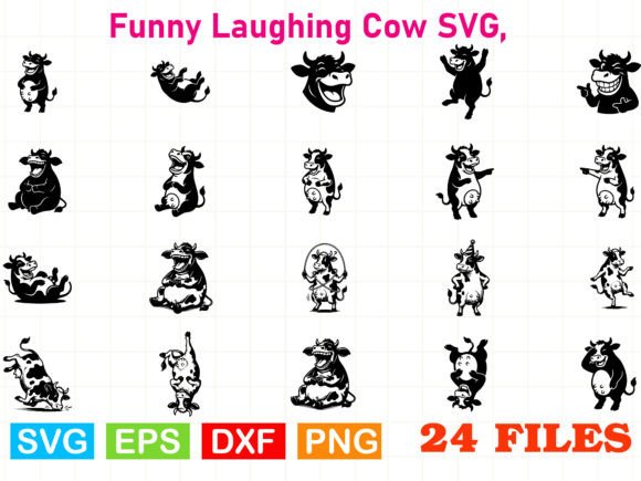 Funny Laughing Cow SVG, Cow SVG Bundle