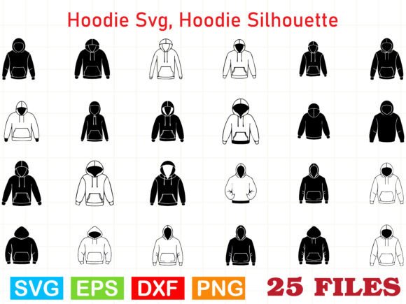Hoodie SVG, Hoodie Silhouette Bundle