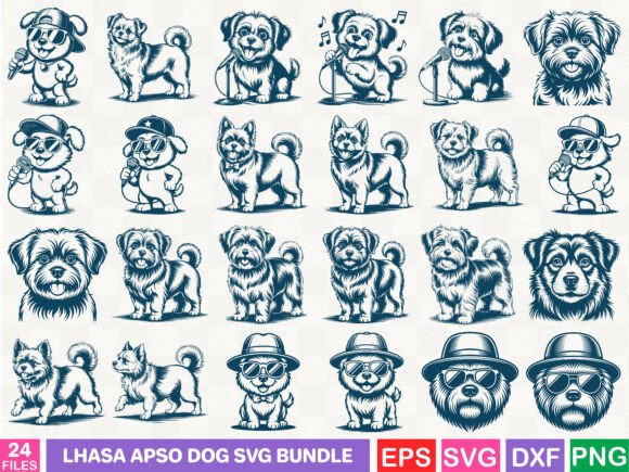 Lhasa Apso Dog SVG Bundle