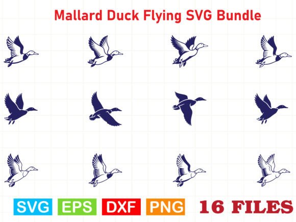Mallard Duck Flying SVG Bundle