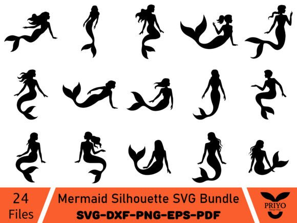 Mermaid Silhouette SVG Bundle