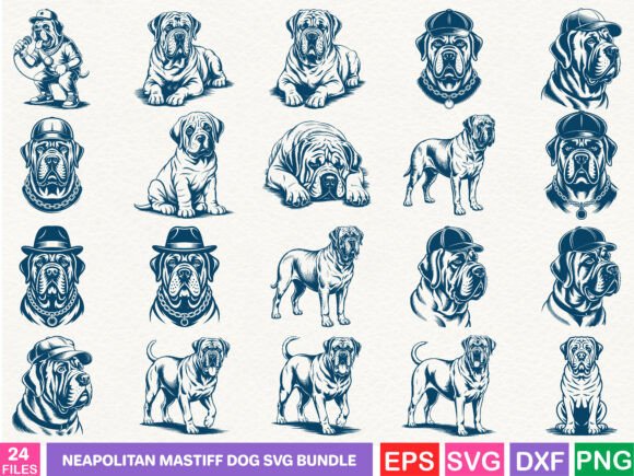 Neapolitan Mastiff Dog SVG Bundle
