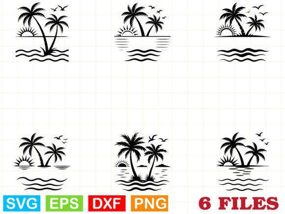 Palm Tree Split Frame SVG