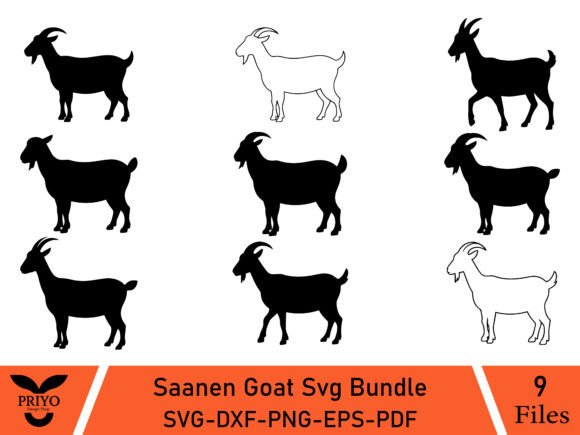 Saanen Goat SVG Bundle