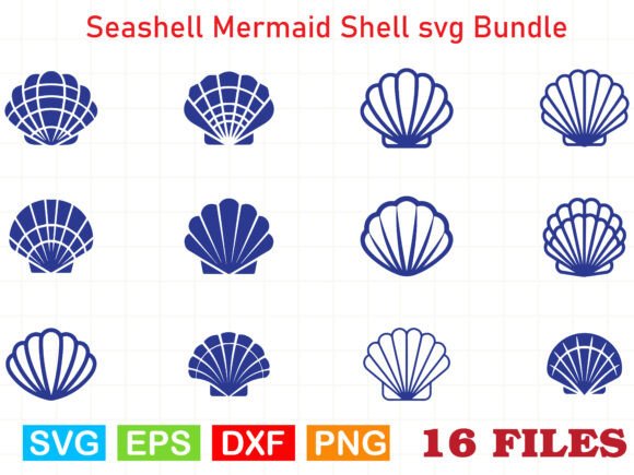 Seashell Mermaid Shell SVG Bundle