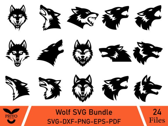 Wolf SVG Bundle, Wolf Head SVG Bundle