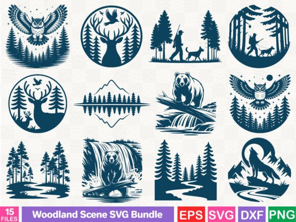 Woodland Scene SVG Bundle